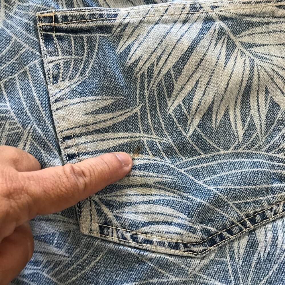 Current/Elliott Cut Off Shorts Women 30 Blue Floral High Rise Button Fly Boho - Picture 10 of 11